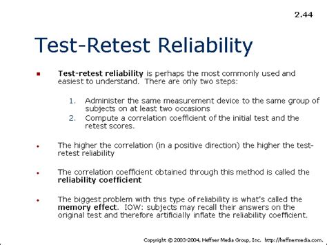 what impact does memory have on a test-retest reliability estimate|examples of test reliability.